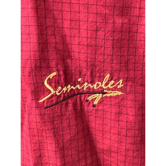 Cutter & Buck Florida State Seminoles‎ Burgundy Checkered Button Down Shirt M - Picture 3 of 7